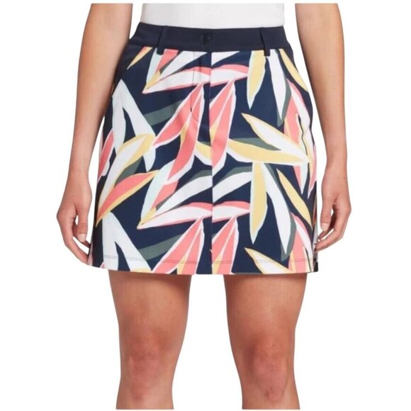 Lady Hagen Retro Leaf Dark Navy Desert Get Away 17" Traditional Skort SIZE-12 - Picture 2 of 15